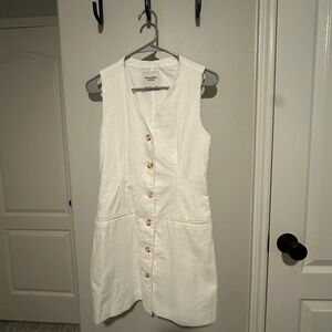 Abercrombie & Fitch Cream Button-Down Mini Dress